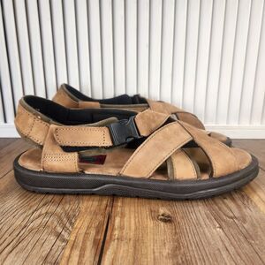 VTG Duxbak Luey Men Sz 11 Brown Leather Adjustable Outdoor Trail Sandals 2680121